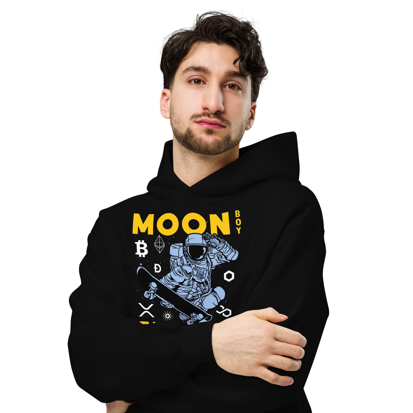 Black Moon Boy skater oversized hoodie
